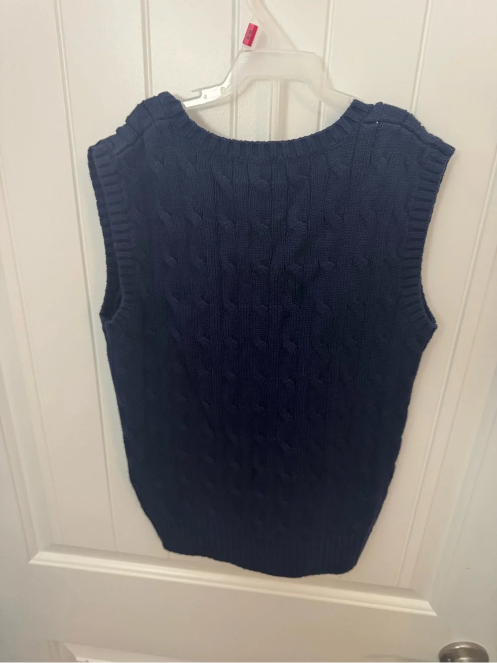 Polo by Ralph Lauren boys Navy Cable-Knit V-Neck Sweater Vest size 7